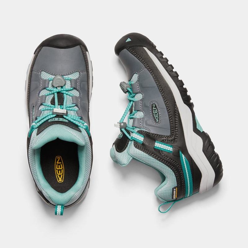 Buy Keen Targhee Waterproof Kids Hiking Shoes Grey/Turquoise (5871-EBRLG)